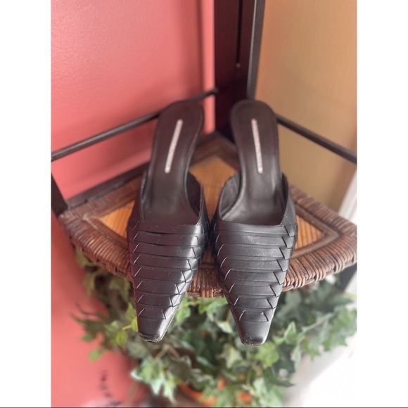 VINTAGE DONALD J.PLINER black mules sz9 - Picture 3 of 6